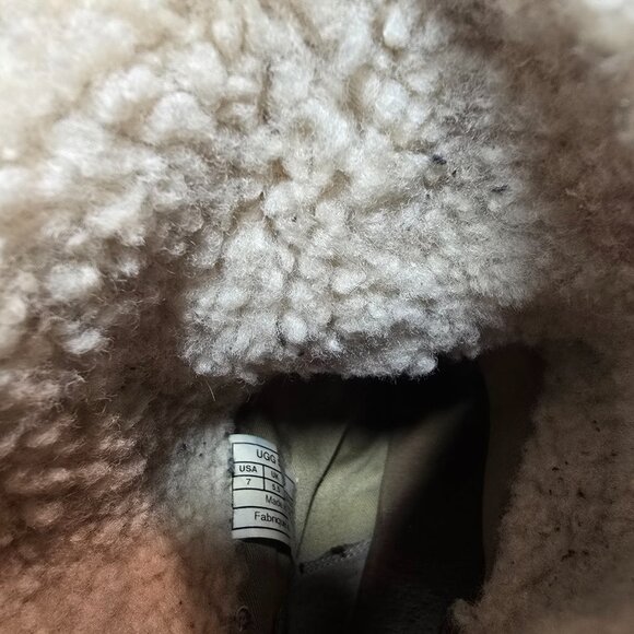 UGG Australia Lynnea Boots Womens Brown Suede Shearling Ankle Wood Clog Size 7 - Picture 10 of 10